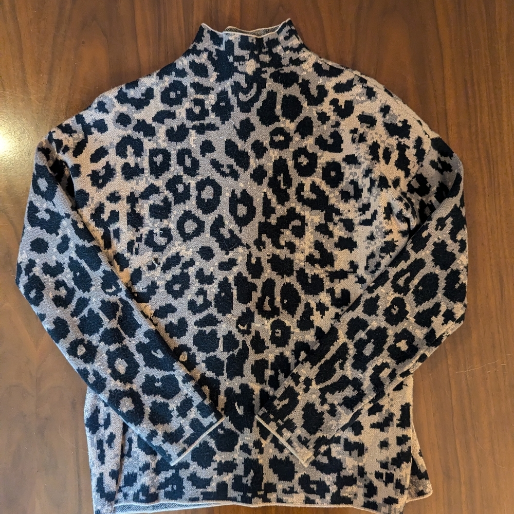 Leopard Print Mock Neck Sweater